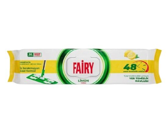 Fairy Lemon universālās tīrīšanas salvetes grīdām 50gb